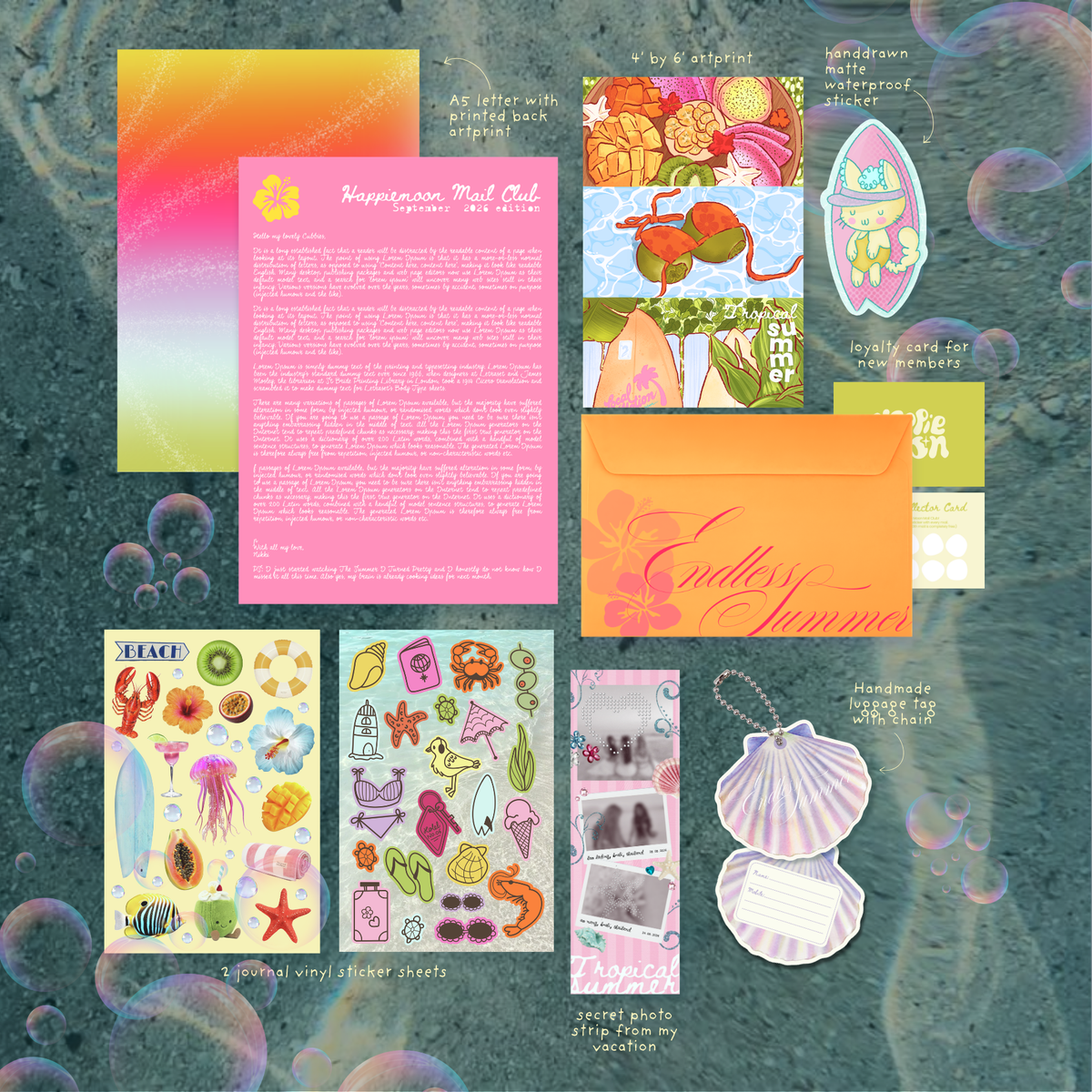 SEPTEMBER Edition - Happiemoon Print + Sticker + Treasure Mail (One Time Purchase)