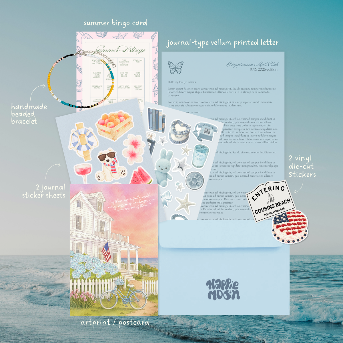 JULY Edition - Happiemoon Print + Sticker + Treasure Mail (One Time Purchase)
