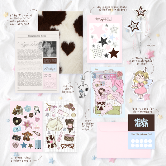 AUGUST Edition - Happiemoon Print + Sticker + Treasure Mail (One Time Purchase)